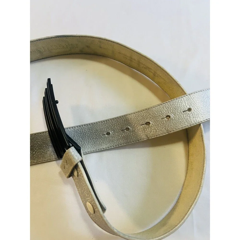 Armani Exchange Leather Logo Belt Sz 36 With Adidas Buckle Custom Y2K Gorpcore